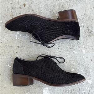 Louise et Cie Finch black leather lace shoes